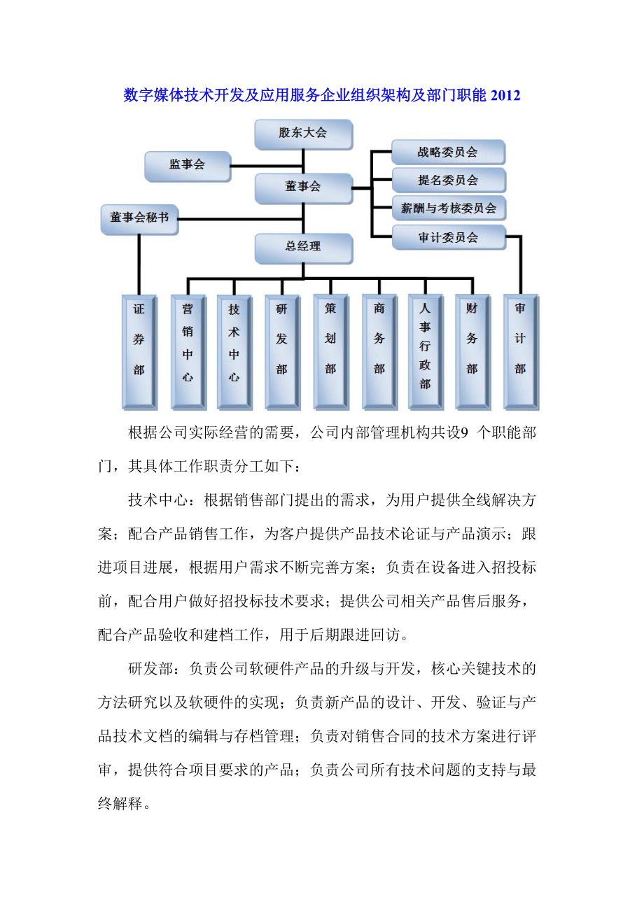 数字媒体技术开发及应用服务企业的组织架构与部门职能解析——以数字技术服务为核心